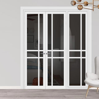 Image: Urban Ultimate® Room Divider Glasgow 6 Pane Door Pair DD6314T - Tinted Glass with Matching Side - Colour & Size Options