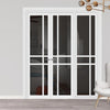 Urban Ultimate® Room Divider Glasgow 6 Pane Door Pair DD6314T - Tinted Glass with Full Glass Side - Colour & Size Options