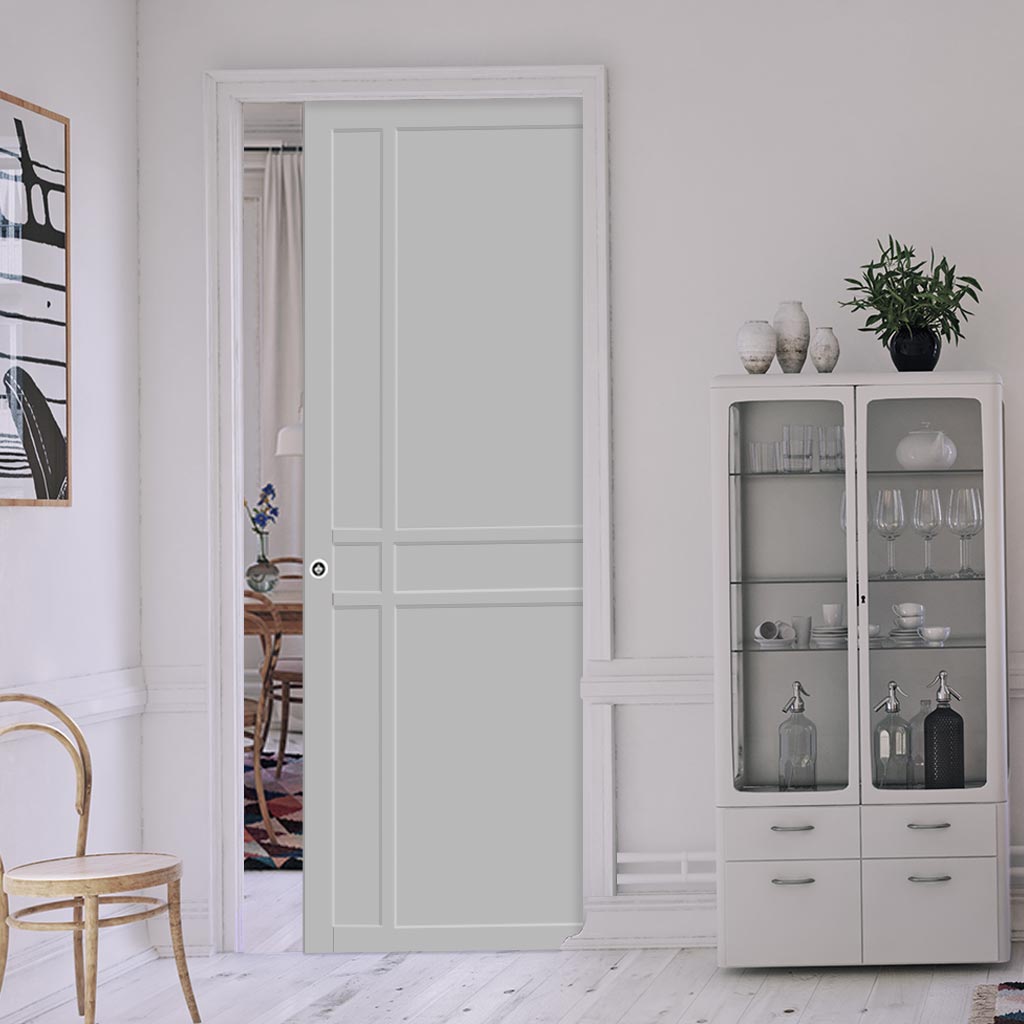 Handmade Eco-Urban® Glasgow 6 Panel Single Evokit Pocket Door DD6314 - Colour & Size Options