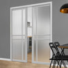 Bespoke Handmade Eco-Urban® Glasgow 6 Pane Double Evokit Pocket Door DD6314SG - Frosted Glass - Colour Options