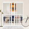 Bespoke Handmade Eco-Urban® Glasgow 6 Pane Double Evokit Pocket Door DD6314G - Clear Glass - Colour Options