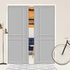 Bespoke Handmade Eco-Urban® Glasgow 6 Panel Double Evokit Pocket Door DD6314 - Colour Options