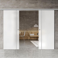 Double Glass Sliding Door - Gifford 8mm Obscure Glass - Obscure Printed Design - Planeo 60 Pro Kit