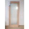 OUTLET - 1 Door Only -  Suffolk Oak Door - Etched Lined Clear Glass (half of the door pair)