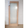 OUTLET - 1 Door Only -  Suffolk Oak Door - Etched Lined Clear Glass (half of the door pair)