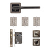 Hadrian Premium Bathroom Door Handle Pack - Matt Satin Black