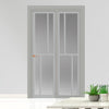 Urban Ultimate® Room Divider Hampton 4 Pane Door DD6413F - Frosted Glass with Full Glass Side - Colour & Size Options