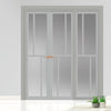 Urban Ultimate® Room Divider Hampton 4 Pane Door Pair DD6413F - Frosted Glass with Full Glass Side - Colour & Size Options