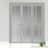 Urban Ultimate® Room Divider Hampton 4 Pane Door Pair DD6413F - Frosted Glass with Matching Side - Colour & Size Options