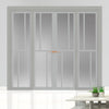 Urban Ultimate® Room Divider Hampton 4 Pane Door Pair DD6413F - Frosted Glass with Full Glass Sides - Colour & Size Options
