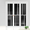 Urban Ultimate® Room Divider Hampton 4 Pane Door Pair DD6413T - Tinted Glass with Matching Side - Colour & Size Options