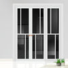 Urban Ultimate® Room Divider Hampton 4 Pane Door Pair DD6413T - Tinted Glass with Full Glass Side - Colour & Size Options