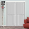 Handmade Eco-Urban Hampton 4 Panel Door Pair DD6413 - Light Grey Premium Primed