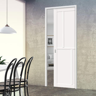 Image: Bespoke Handmade Eco-Urban® Hampton 4 Panel Single Evokit Pocket Door DD6413 - Colour Options