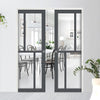 Handmade Eco-Urban® Hampton 4 Pane Double Evokit Pocket Door DD6413G Clear Glass - Colour & Size Options