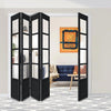 Five Folding Door & Frame Kit - Eco-Urban® Hereford 4 Pane 1 Panel DD6208C 4+1 - Clear Glass - Colour & Size Options