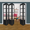 Six Folding Door & Frame Kit - Eco-Urban® Hereford 4 Pane 1 Panel DD6208C 4+2 - Clear Glass - Colour & Size Options