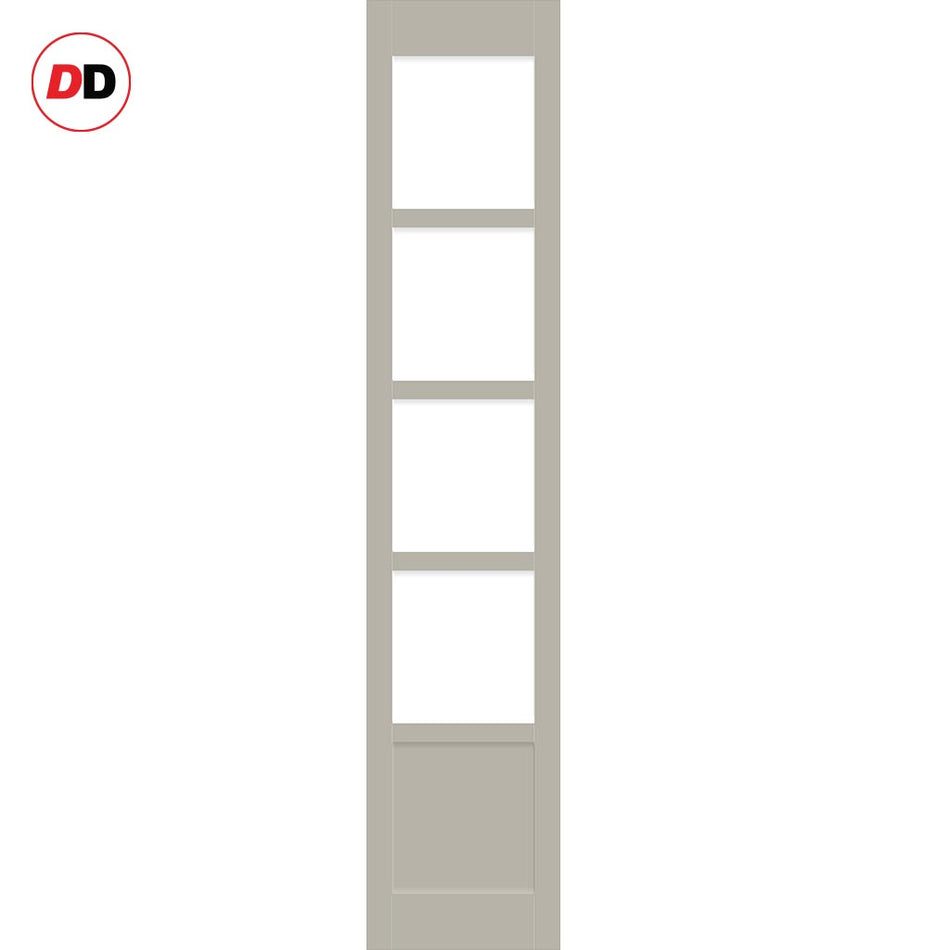 Eight Folding Door & Frame Kit - Eco-Urban® Hereford 4 Pane 1 Panel DD6208F 4+4 - Frosted Glass - Colour & Size Options