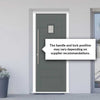 Aruba 1 Urban Style Composite Front Door Set with Linear Glass - Shown in Mouse Grey