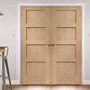 Shaker Oak 4 Panel Door Pair