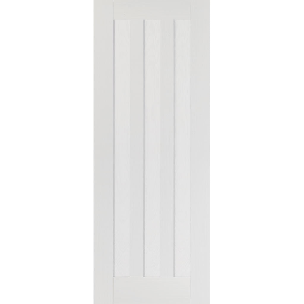 Idaho Panel Double Evokit Pocket Door Detail - White Primed
