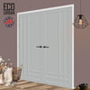 Irvine 9 Panel Solid Wood Internal Door Pair UK Made DD6434 - Eco-Urban® Mist Grey Premium Primed