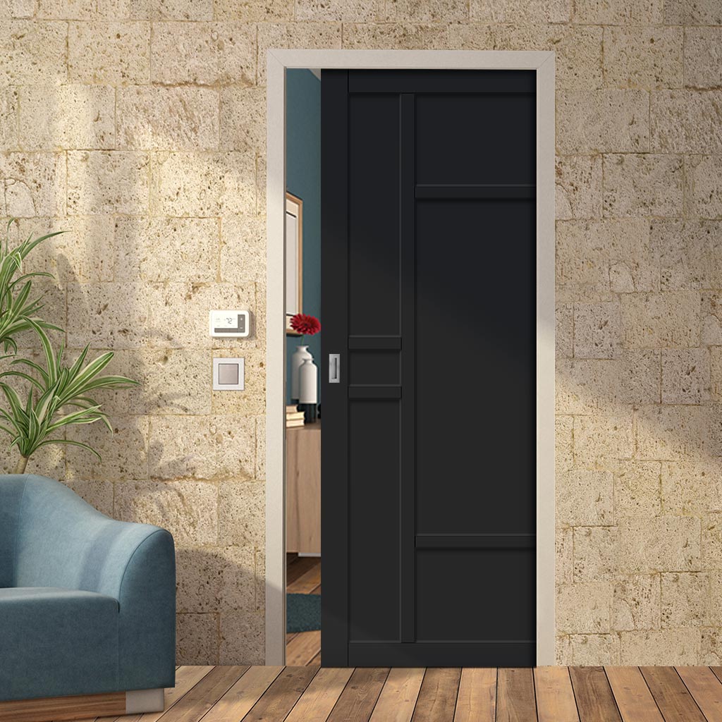 Bespoke Handmade Eco-Urban® Isla 6 Panel Single Evokit Pocket Door DD6429 - Colour Options