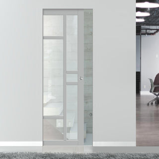 Image: Handmade Eco-Urban® Isla 6 Pane Single Absolute Evokit Pocket Door DD6429G Clear Glass - Colour & Size Options