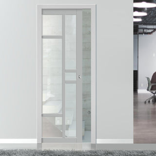 Image: Handmade Eco-Urban® Isla 6 Pane Single Evokit Pocket Door DD6429G Clear Glass - Colour & Size Options