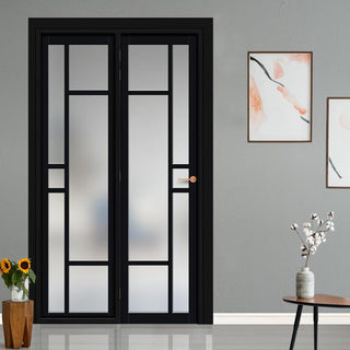 Image: Urban Ultimate® Room Divider Isla 6 Pane Door DD6429F - Frosted Glass with Full Glass Side - Colour & Size Options
