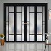 Urban Ultimate® Room Divider Isla 6 Pane Door Pair DD6429F - Frosted Glass with Full Glass Sides - Colour & Size Options