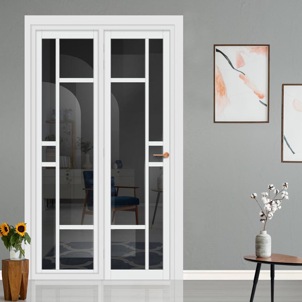 Urban Ultimate® Room Divider Isla 6 Pane Door DD6429T - Tinted Glass with Matching Side - Colour & Size Options