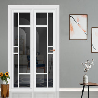 Image: Urban Ultimate® Room Divider Isla 6 Pane Door DD6429T - Tinted Glass with Full Glass Side - Colour & Size Options