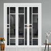 Urban Ultimate® Room Divider Isla 6 Pane Door Pair DD6429T - Tinted Glass with Full Glass Side - Colour & Size Options