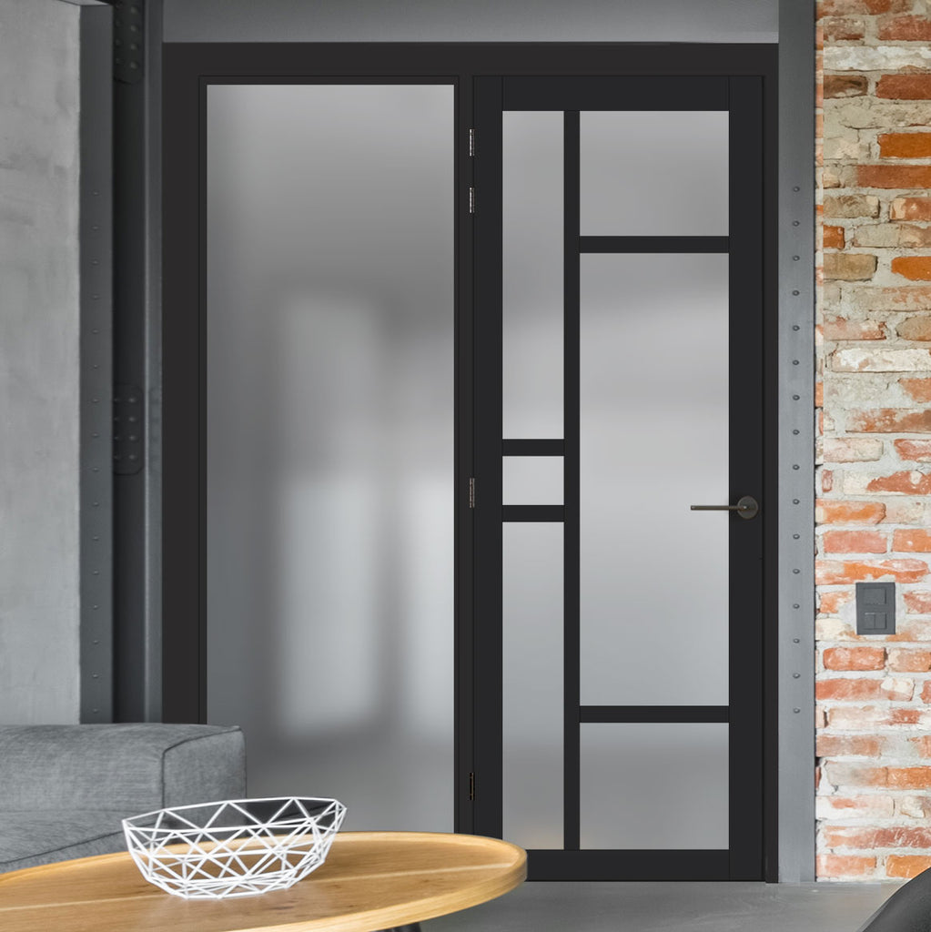 Room Divider - Handmade Eco-Urban® Isla Door DD6429F - Frosted Glass - Premium Primed - Colour & Size Options