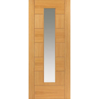 Ostria Oak Absolute Evokit Double Pocket Door Detail - Clear Glass - Prefinished