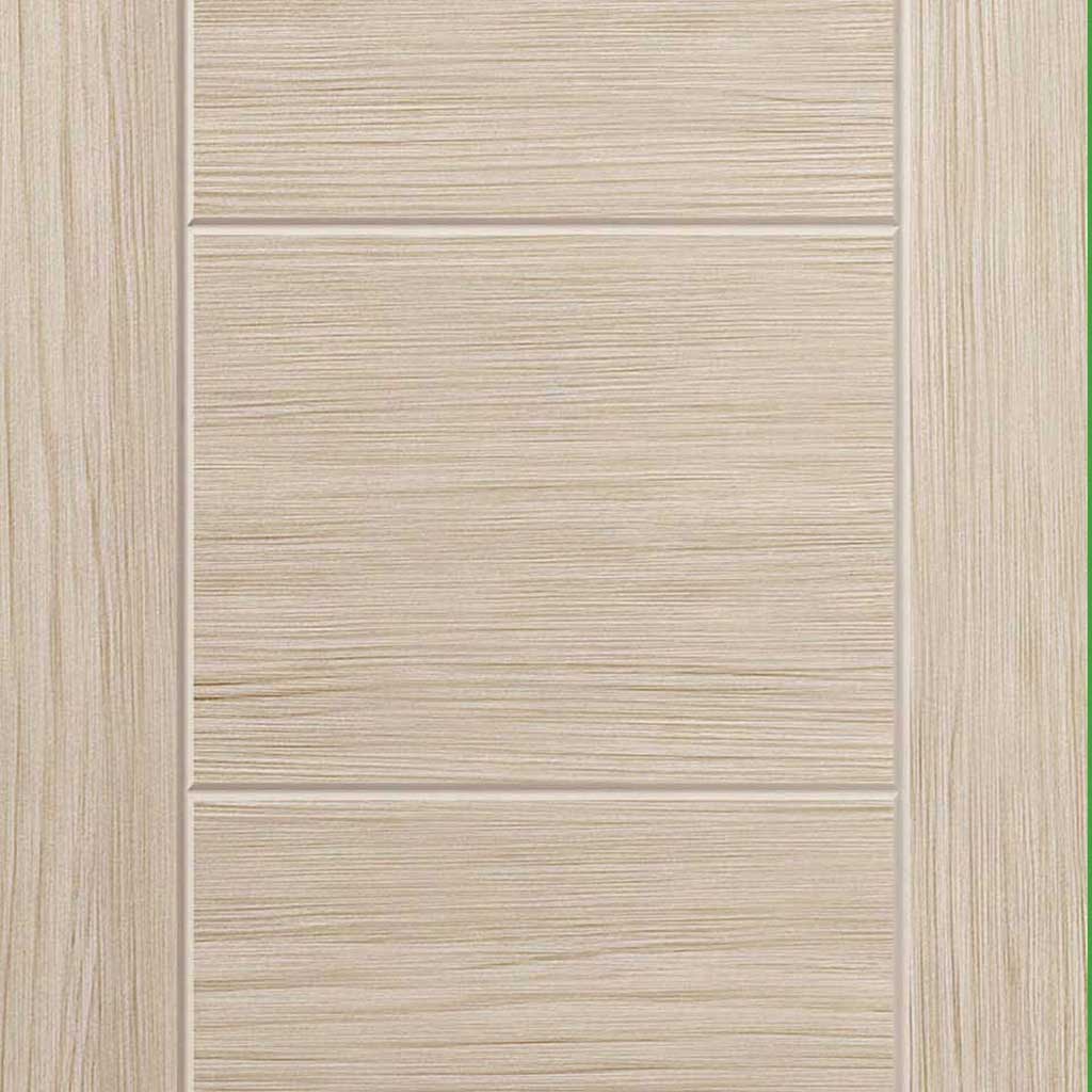 Laminates Ivory Painted Absolute Evokit Double Pocket Door Detail - Prefinished