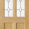 Oak Churnet Oak Absolute Evokit Double Pocket Door Detail - Leaded clear glass
