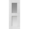 Eccentro White Absolute Evokit Double Pocket Door Detail - Clear Glass - Prefinished
