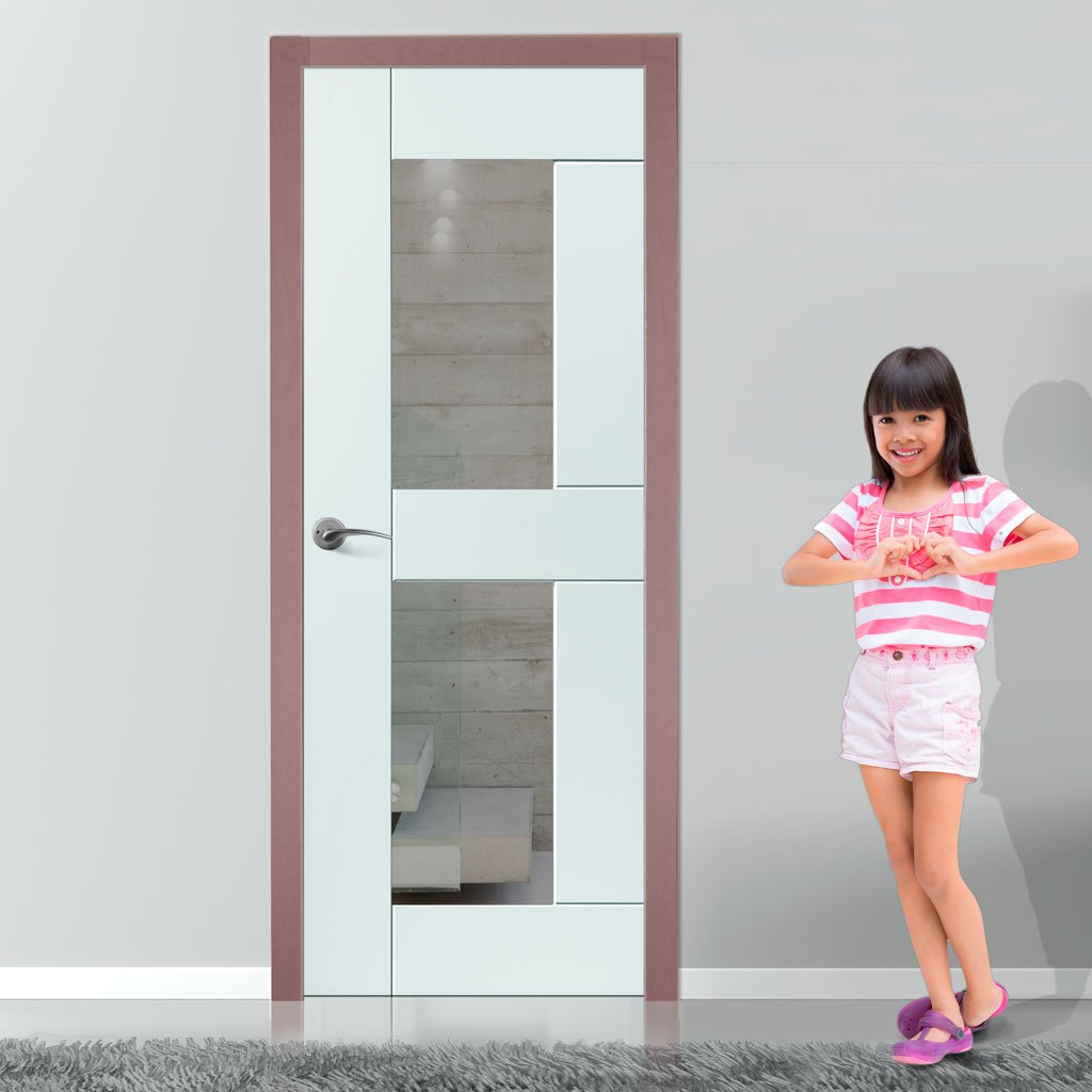 Modern interior white glazed door from JBK