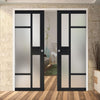 Handmade Eco-Urban® Jura 5 Pane 1 Panel Double Evokit Pocket Door DD6431SG Frosted Glass - Colour & Size Options