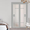 Urban Ultimate® Room Divider Jura 5 Pane 1 Panel Door DD6431F - Frosted Glass with Full Glass Side - Colour & Size Options