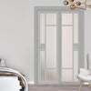 Urban Ultimate® Room Divider Jura 5 Pane 1 Panel Door DD6431F - Frosted Glass with Matching Side - Colour & Size Options