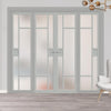 Urban Ultimate® Room Divider Jura 5 Pane 1 Panel Door Pair DD6431F - Frosted Glass with Full Glass Sides - Colour & Size Options