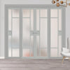 Urban Ultimate® Room Divider Jura 5 Pane 1 Panel Door Pair DD6431F - Frosted Glass with Matching Sides - Colour & Size Options