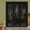 Urban Ultimate® Room Divider Jura 5 Pane 1 Panel Door Pair DD6431T - Tinted Glass with Full Glass Side - Colour & Size Options