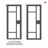 Urban Ultimate® Room Divider Jura 5 Pane 1 Panel Door DD6431C with Matching Side - Clear Glass - Colour & Height Options