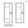 Urban Ultimate® Room Divider Jura 5 Pane 1 Panel Door Pair DD6431F - Frosted Glass with Full Glass Side - Colour & Size Options