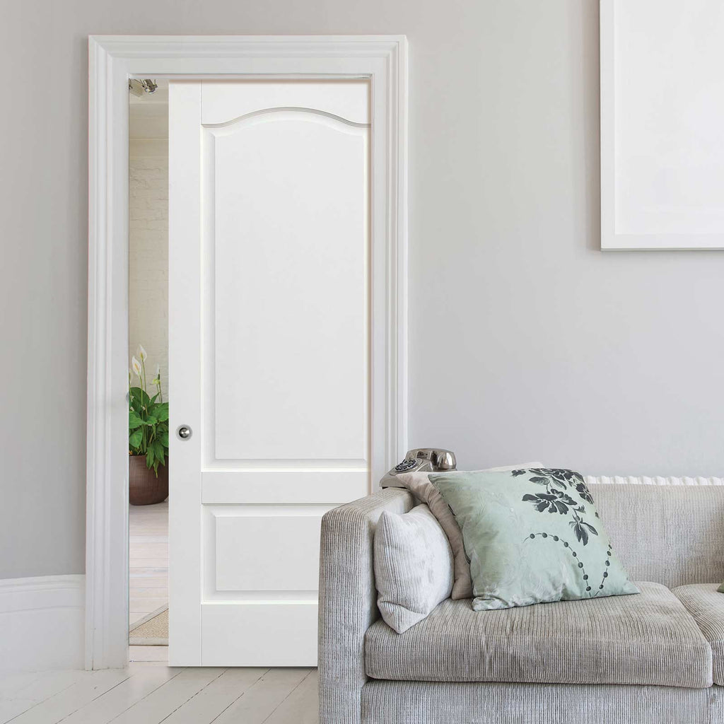 Kent 2 Panel Single Evokit Pocket Door - White Primed