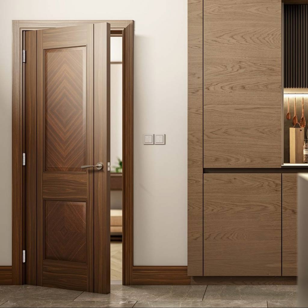 Kensington Prefinished Walnut Internal Door - 2 Panels